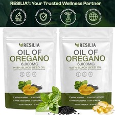 1-3PCS Resilia Oil of Oregano 6000mg with Black Seed Oil Softgels – 60 Capsules picture