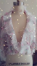 Vintage Zandra Rhodes All Pleated Chiffon Squiggle Print Bed Jacket picture