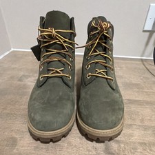 Timberland Unisex Adults US 5 Green Leather Lace-Up Ankle Work Boots picture