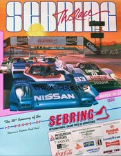 1990 12 HOURS OF SEBRING GRAND PRIX AUTO RACING 12X16 POSTER Derek Daly Bob Earl picture