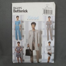 Butterick Sewing Pattern B6495 Misses Top Dress Jacket Jumpsuit Pants L - XXL picture
