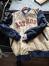MLB Genuine Merchandise Houston Astros Snap-Front Jacket M Beige/Blue Licensed picture