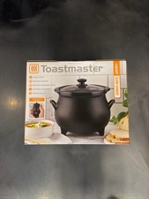 Toastmaster 4 QT Black Cauldron Slow Cooker Removable Crock Glass Lid Halloween picture