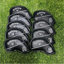9PCS Golf Iron Headcovers for Callaway Club Head Covers Caps 4-9 PAS Black picture