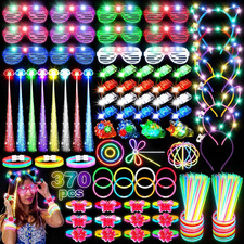 370 PCS Glow in the Dark Party Supplies, Light up Party Favors picture