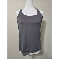 Lululemon 2-in-1 Strappy Back Tank Top Built-in Bra Gray Pink Size S picture