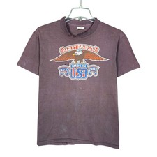 VTG 80s Harley Davidson T-Shirt Mens Medium Made In USA Eagle Faded Distressed picture