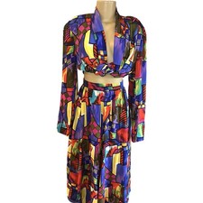 Vintage Sunny Sport By Sunny South Colorful Abstract Skirt Set picture