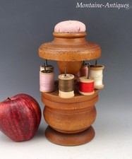 Turned American Treenware Spool Caddy 19th cent picture