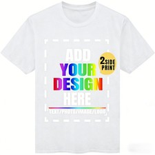 Personalized Custom T-Shirt Double Sided Print Your Design Text Logo Photo Gift picture