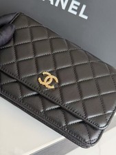 Black Quilted VIP Gift Crossbody Bag with Gold-Tone Chain picture