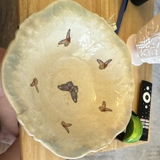 Antique Dresden China Butterfly Serving Bowl From The 1900’ To The 1920’s picture