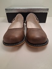 100Fixeo Women's Buckle Ankle Strap Mary Jane Flat Shoes Size 5 Brown Item #1402 picture