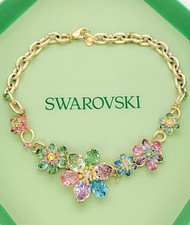 Swarovski Idyllia Necklace, Mixed Cuts, Flower, Multicolored, Gold-Tone Plated picture