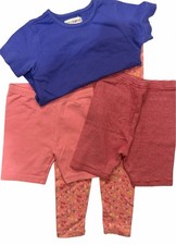 Vtg 1998 Gymboree Rainbow Tag L 4/5Y 4pc Lot Bike Shorts Tee Leggings Floral picture