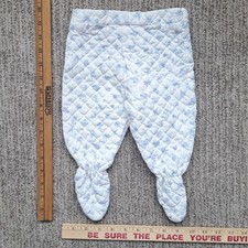 Vintage Quilted Footed Newborn Baby Pants Floral Padded Thermal Infant 0-3 mos. picture