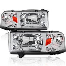 1Pc Chrome Housing Clear Lens Headlights picture