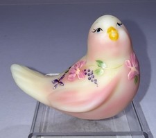 Fenton Burmese GLOWS Songbird 100th Anniversary Butterfly/Floral by M Caplinger picture