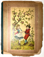 1880s GOLDEN BOOK Carl Schaller 4 MOVABLE Gold Chromolithographs Victorian RARE picture