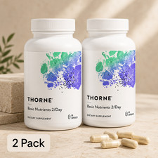 2 Pack THORNE Basic Nutrients 2/Day Multivitamin 60 Capsules Each picture