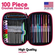 100 piece crochet Hooks Needles Knit Tool Set Weave Craft yarn Multi Color kit picture