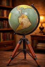 Classic 24-Inch Antique World Globe Stand – Vintage Library & Study Room Decor picture
