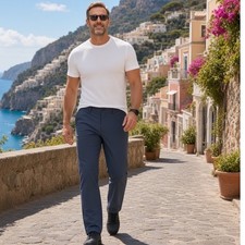 Western Rise Evolution Pant 2.0 Classic Fit Blue Gray Mens 34x30 Stretch Travel picture