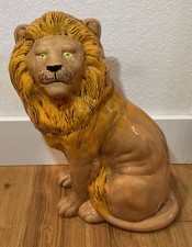 Large Mid-century Italian Hollywood Regency terracotta porcelain lion Decor 16