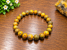 Natural Bumble Bee Jasper Bracelet Yellow Gemstone 6.5
