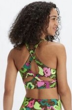 Fabletics No-Bounce High Impact Sports Bra Tropical Oasis Neon Leopard XXL  picture