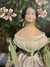 Antique Milliner Model Paper Mache Doll Fancy Hairdo Braids PERFECT  picture