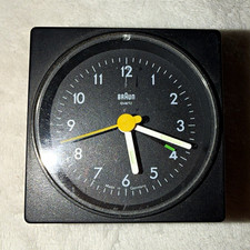 Braun Vintage Retro Square Analog Quartz Alarm Clock Black/Green 4768/AB1 picture