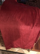 Burgundy Red Pair Velvet Curtains 2 Panels, Grommets Soft Plush 37x84 Each picture