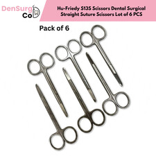 Hu-Friedy S13S Scissors Dental Surgical Straight Suture Scissors Lot of 6 PCS picture