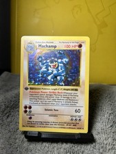 Base Set 1st edition Shadowless Machamp Holo Rare 8/102 - MP picture
