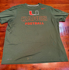 Nike Dri-FIT Miami Hurricanes Football Green T-Shirt Men’s Size XL picture