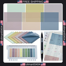 Transparent Sticky Notes Set 800 Sheets 3x3 Inch & Tabs Morandi Colors picture
