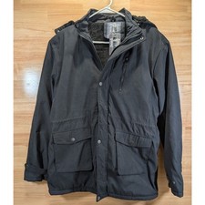 Bleu Grandeur Mens Black Sherpa Lined Parka Jacket Hooded 20M860-HJ399D XL New picture