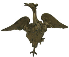 Spread Winged Eagle Bird Antique Cast Iron Architectural Hardware Element picture