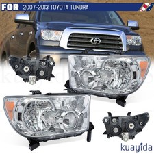 Pair LH+RH Headlights Set with Level Adjuster Fits 2009-2013 Toyota Tundra SR5 picture