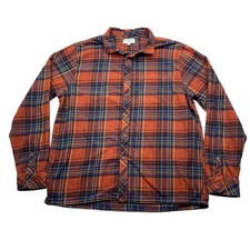 Billabong Coastline Flannel Shirt Mens XXL Orange Navy Blue Plaid M532VBCO picture