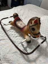 Vintage 1950’s Spring Mount Rocking Horse Blow Mold 28” L 16”x 16” CLEAN VG RARE picture