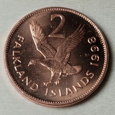 FalkLand Islands - COIN - UK - 1998 TWO 2 PENCE -  UPLAND GOOSE - KM#3A 26MM BU picture