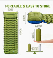 Ultralight Camping Sleeping Pad Inflatable Mattress Built-In Foot Pump Pillow picture