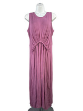 24/7 Maurices Women's Purple Sleeveless Knotted Front Shift Midi Dress - L picture
