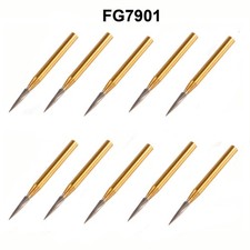 Dental Tungsten Carbide Gold Burs Trimming / Finishing / Polishing Flame FG7901 picture