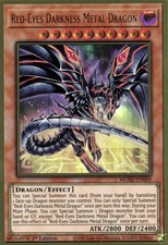 YUGIOH 1x Red-Eyes Darkness Metal Dragon Alternate Premium Gold Rare MGED-EN009 picture