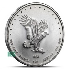 1982 Monex International Silver Eagle 1 oz .999 Fine Silver Round - Vintage picture