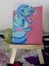 ACEO print“What the seal?” Original Art Print By Winkycreations 2.5”x3.5” picture
