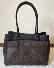 COACH Vintage Tote Bag Leather Dark Brown picture
